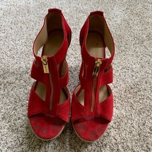 Michael Kors Damita platform wedge sandals size 8